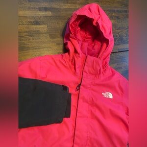 The North Face Dry Vent Jacket Girls L Pink Hood Full Zip Outdoor Nature Winter